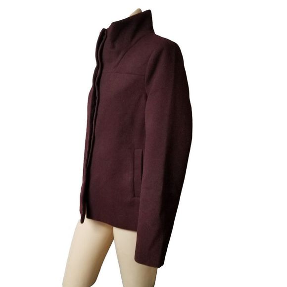 Old Navy PeaCoat polyester rayon spandex plum purple burgundy womens small - Picture 3 of 6